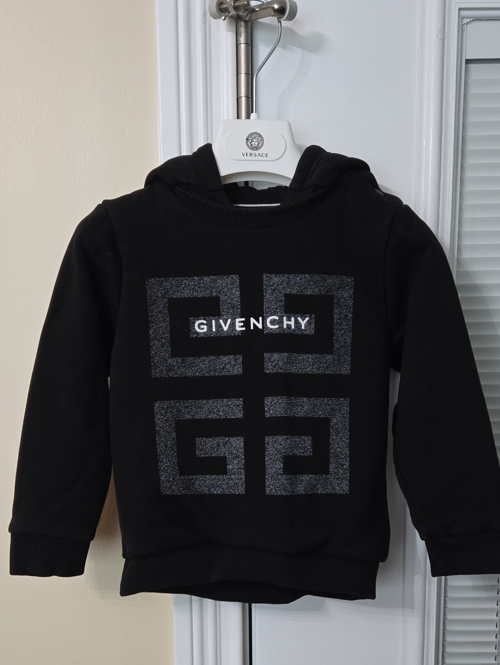 Givenchy Black Hoodie with Glitter Logo